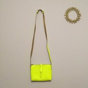 J. Crew • Highlighter yellow crossbody purse